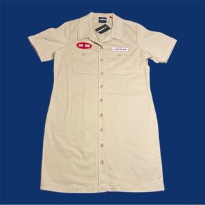 NWT Airwalk Beige Shirt Dress Skater Grunge sz M